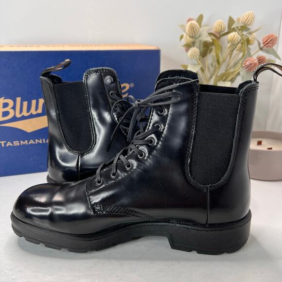 Blundstone 2219 Original Lace-Up Boots Patent Leather Goring Black Women 10 NWB - Picture 4 of 9